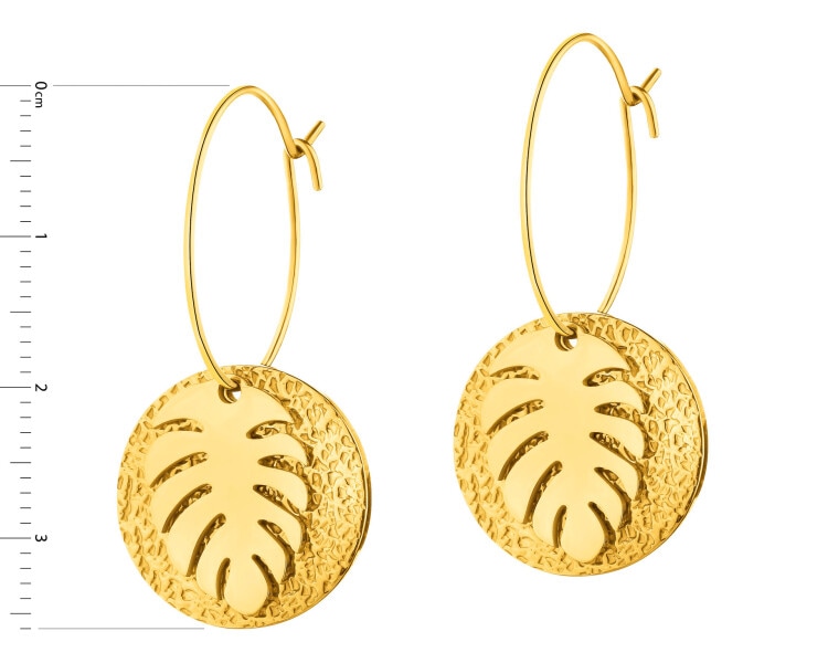 Kolczyki ze stali szlachetnej - monstera