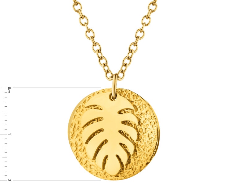 Naszyjnik ze stali szlachetnej - monstera