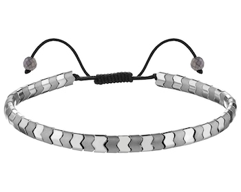 Bransoletka ze stali szlachetnej z hematytami