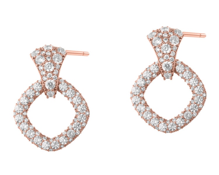 Kolczyki z mosiądzu pozłacane z cyrkoniami