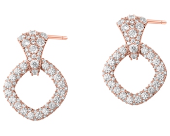 Kolczyki z mosiądzu pozłacane z cyrkoniami