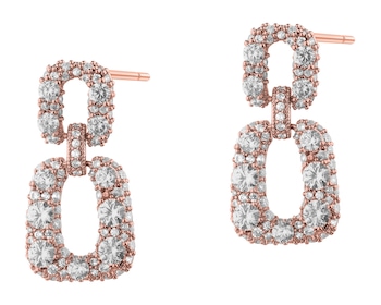 Kolczyki z mosiądzu pozłacane z cyrkoniami