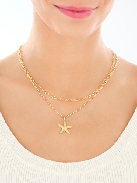 Naszyjnik z mosiądzu pozłacany - rozgwiazda