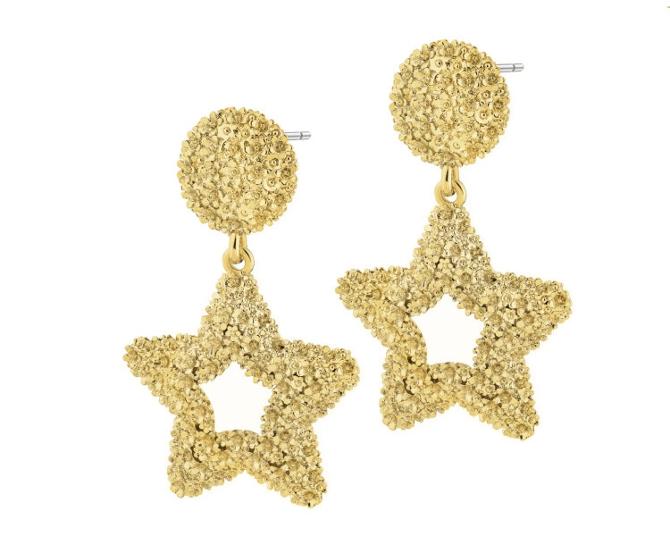 Kolczyki z mosiądzu pozłacane - gwiazdy