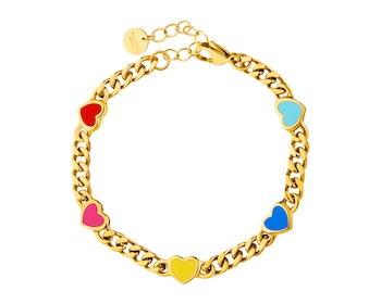 Bransoletka ze stali szlachetnej z detalami z masy żywicznej - serce