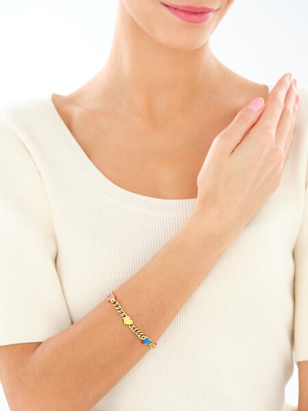 Bransoletka ze stali szlachetnej z detalami z masy żywicznej - serce