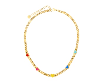 Naszyjnik ze stali szlachetnej z detalami z masy żywicznej - serce