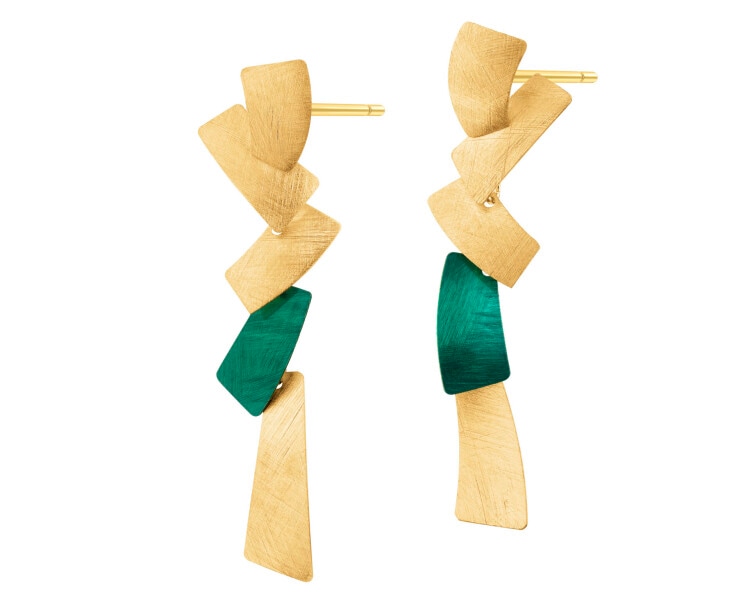 Kolczyki z brązu pozłacane