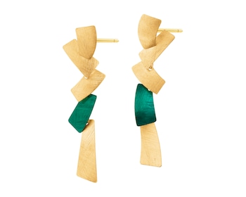 Kolczyki z brązu pozłacane