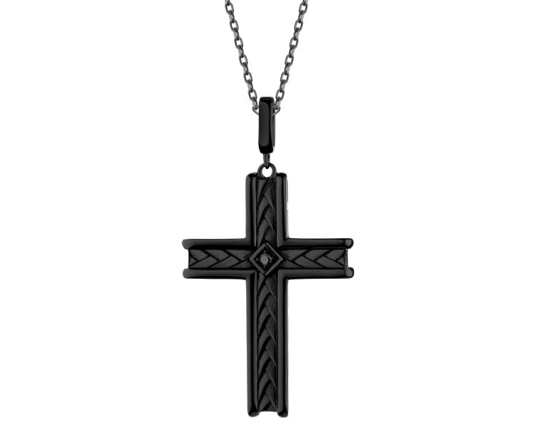 Zawieszka srebrna ze spinelami - krzyż