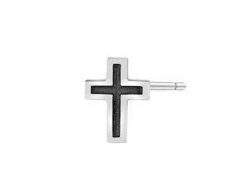 Kolczyk srebrny - krzyż