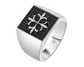 Sygnet srebrny ze spinelami