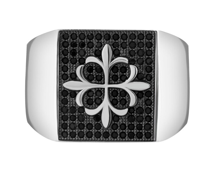 Stříbrný pečetní prsten se spinely