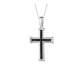 Zawieszka srebrna ze spinelami - krzyż