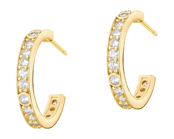 Kolczyki z mosiądzu pozłacane z cyrkoniami - koła