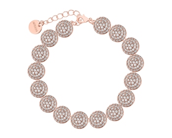 Bransoletka z mosiądzu pozłacana z cyrkoniami