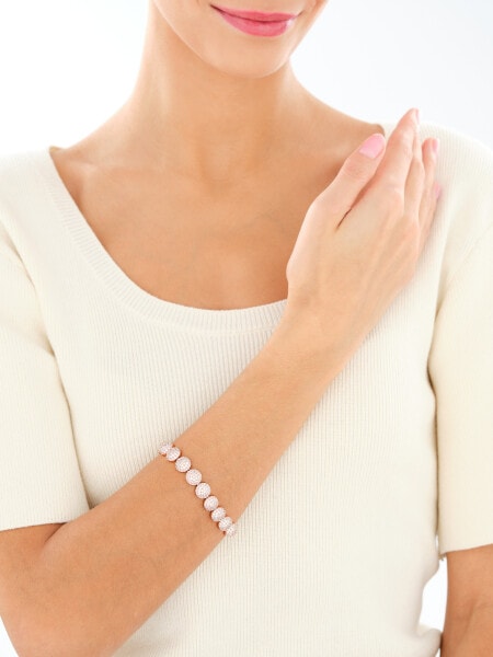 Bransoletka z mosiądzu pozłacana z cyrkoniami