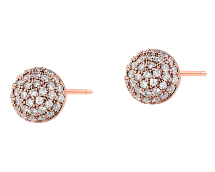 Kolczyki z mosiądzu pozłacane z cyrkoniami