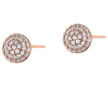 Kolczyki z mosiądzu pozłacane z cyrkoniami