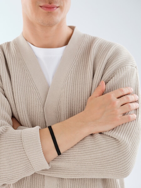 Bransoletka ze stali szlachetnej z kamieniami jubilerskimi