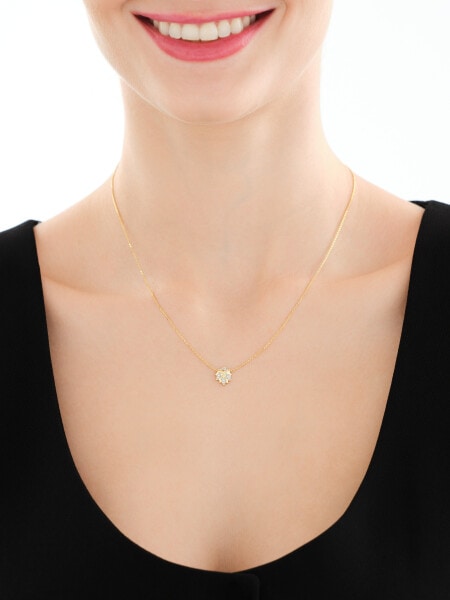 Naszyjnik z żółtego złota z diamentami - Lew - 0,03 ct - próba 375