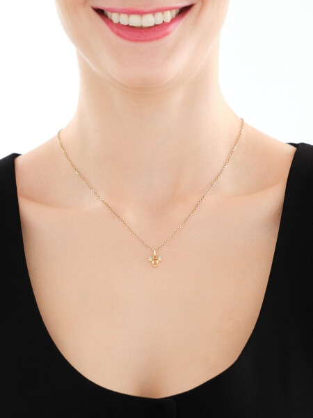 Zawieszka z żółtego złota z diamentami - Byk - 0,01 ct - próba 375