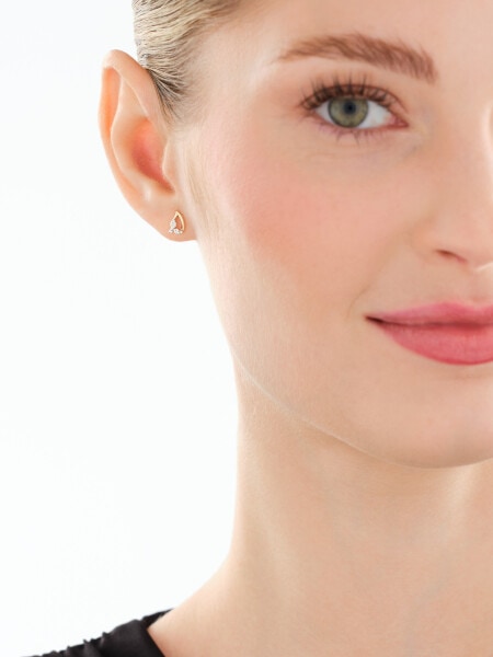 Zlaté náušnice s diamanty - 0,01 ct - ryzost 585