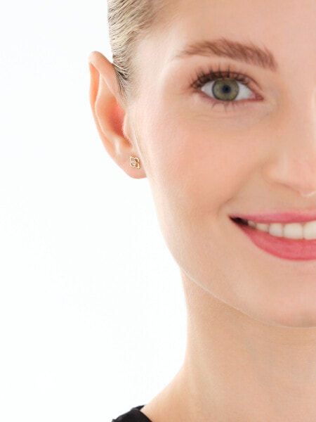 Zlaté náušnice s diamanty - květy - 0,006 ct - ryzost 585