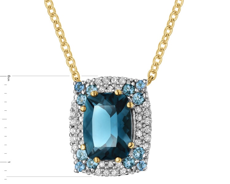 14 K Rhodium-Plated Yellow Gold Necklace  - fineness 14 K