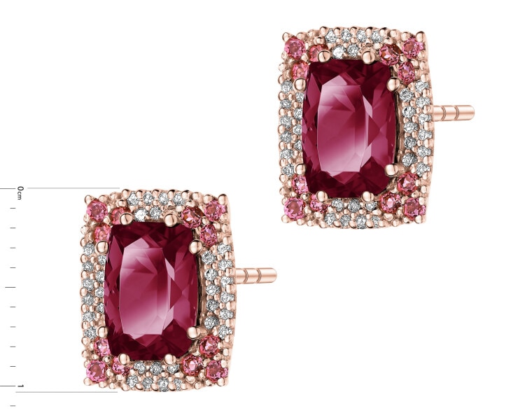 14 K Pink Gold Earrings  - fineness 14 K