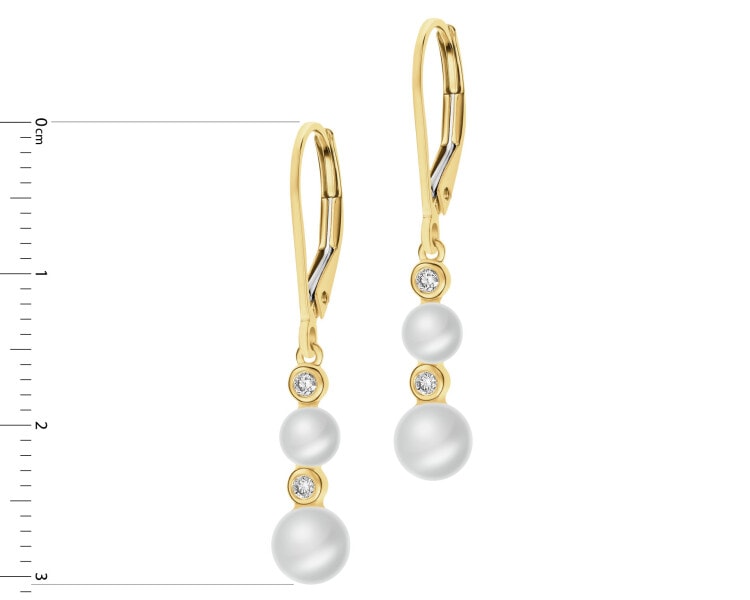 14 K Yellow Gold Dangling Earring  - fineness 14 K