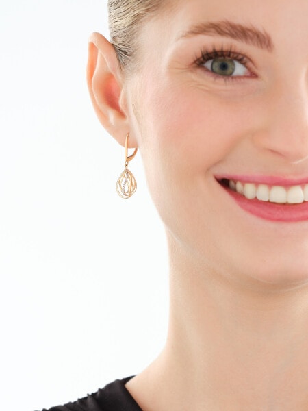 Kolczyki z żółtego złota z diamentami - 0,10 ct - próba 375