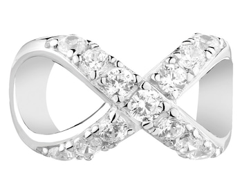 Zawieszka srebrna beads z cyrkoniami - nieskończoność