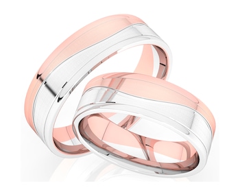 Obrączki z różowego i białego złota