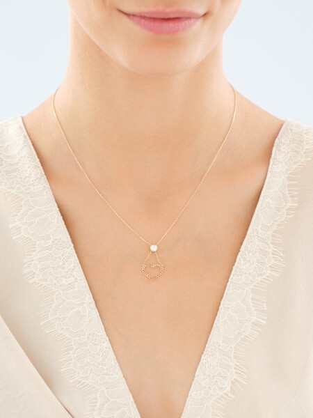 Złoty naszyjnik z cyrkonią - serce