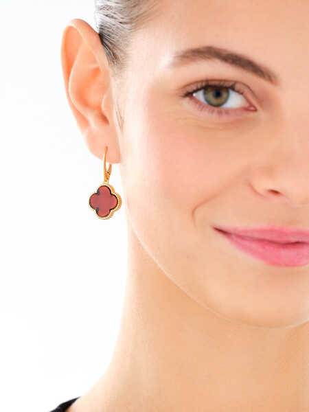 Pozlacené stříbrné náušnice s jantarem