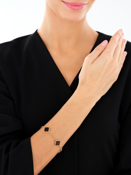 Pozlacený stříbrný náramek s jantarem