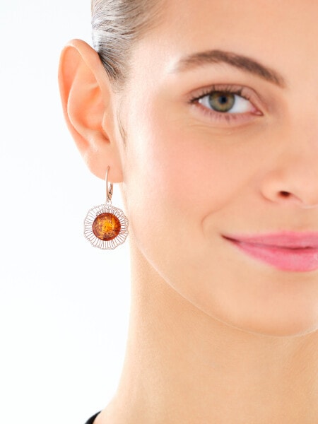 Stříbrné náušnice s jantarem