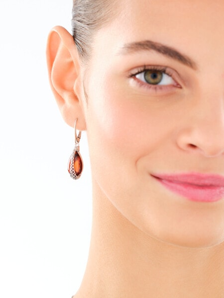 Stříbrné náušnice s jantarem