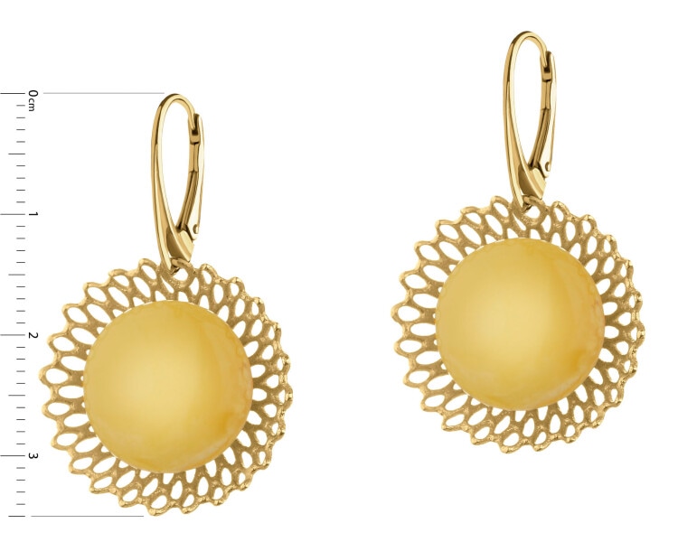 Kolczyki srebrne z bursztynem - rozety