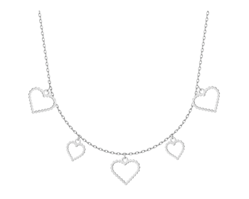 Naszyjnik srebrny - serca