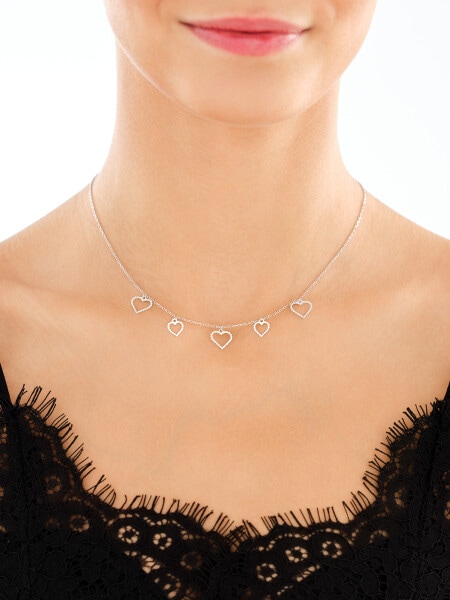 Stříbrný náhrdelník - srdce