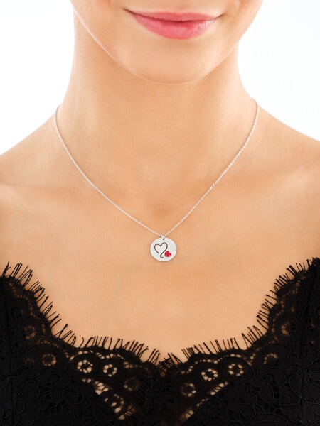 Stříbrný náhrdelník s broušeným sklem - srdce