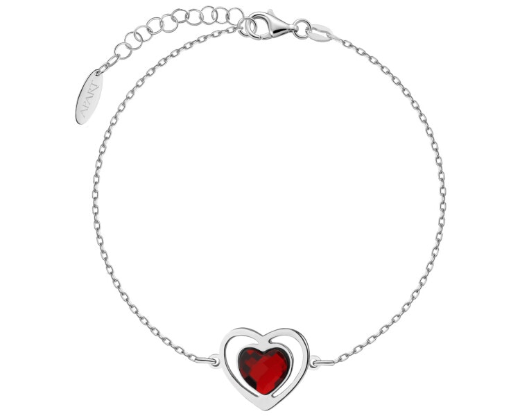 Bransoletka srebrna ze szlifowanym szkłem - sece