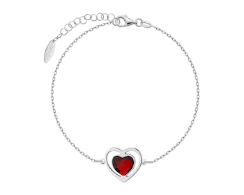 Bransoletka srebrna ze szlifowanym szkłem - sece