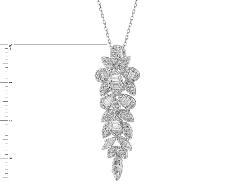 Zawieszka srebrna z cyrkoniami - liście