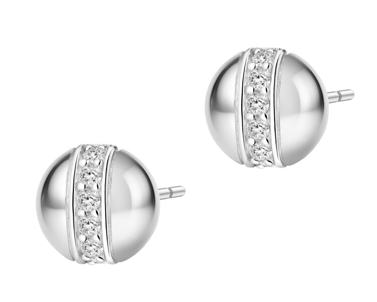 Kolczyki srebrne z cyrkoniami - koła
