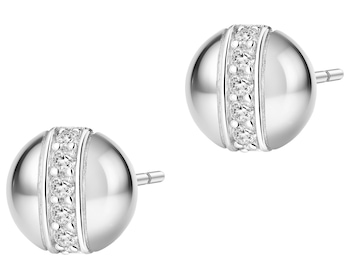 Kolczyki srebrne z cyrkoniami - koła