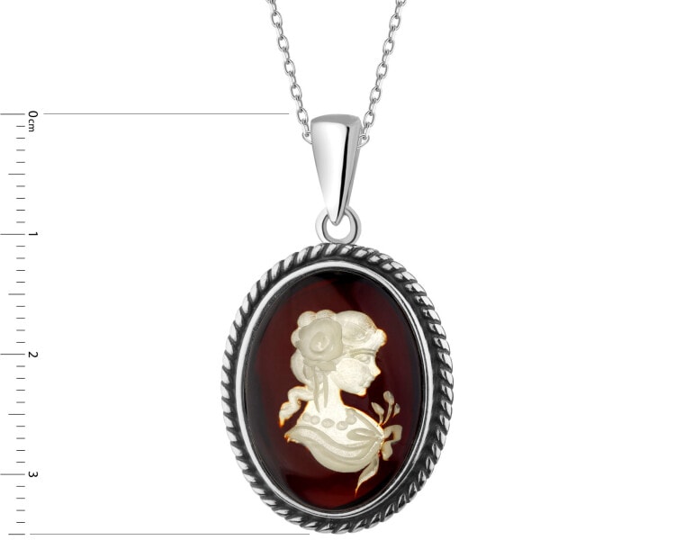 Stříbrný přívěsek s jantarem - kamej