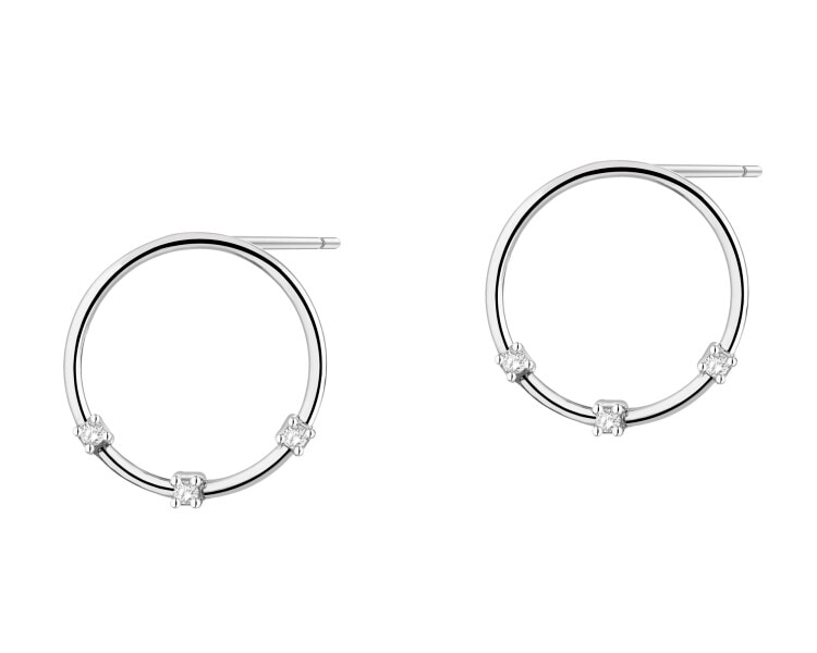 Kolczyki srebrne z cyrkoniami - koła